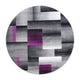Purple,5' Round |#| Modern Geometric Style Color Blocked Indoor Area Rug - Purple - 5' x 5'
