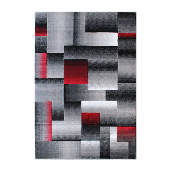 Red,5' x 7' |#| Modern Geometric Style Color Blocked Indoor Area Rug - Red - 5' x 7'