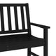 Black |#| All Weather Heavy Duty Commercial Recycled HDPE Bench with Curved Seat in Black