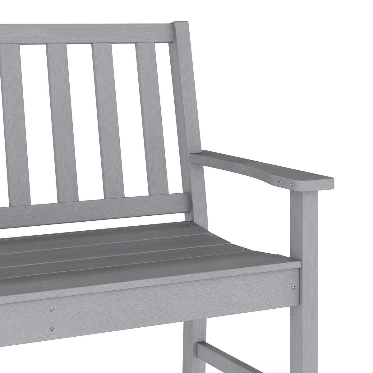 Gray |#| All Weather Heavy Duty Commercial Recycled HDPE Bench with Curved Seat in Gray