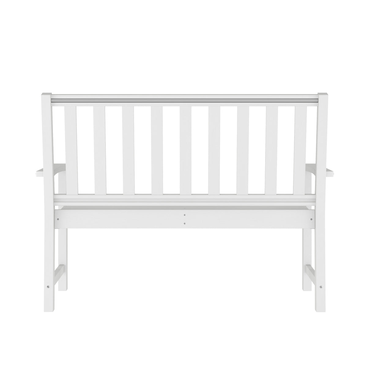 White |#| All Weather Heavy Duty Commercial Recycled HDPE Bench with Curved Seat in White