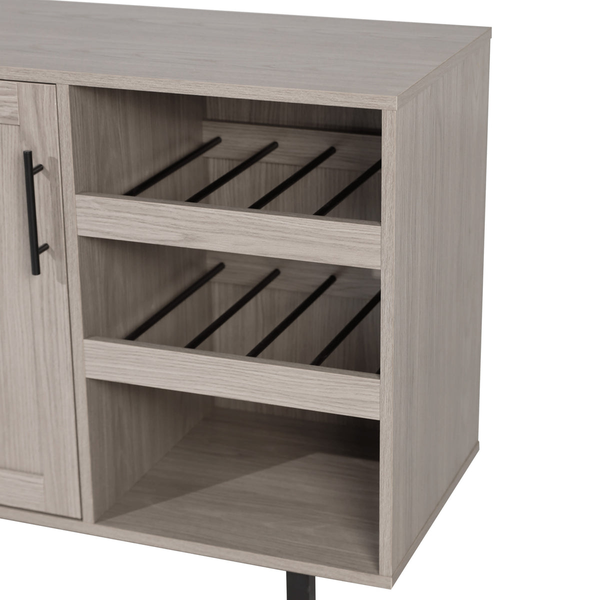 Gray |#| Classic Sideboard and Bar Cabinet with Open and Closed Storage - Gray