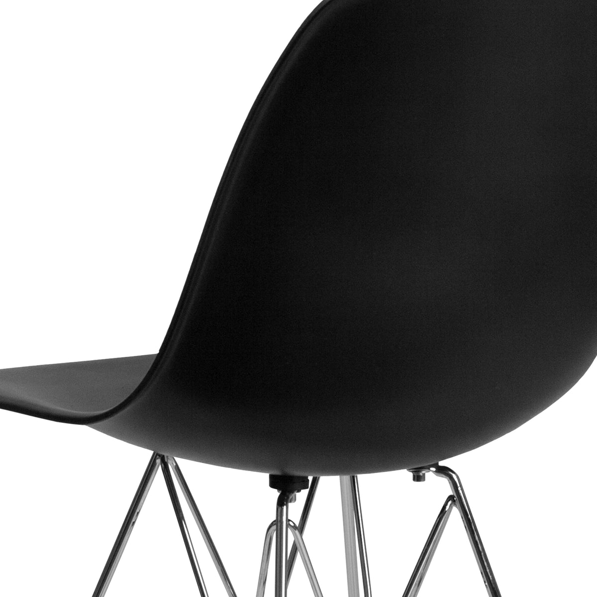 Black |#| Black Plastic Chair w/ Chrome Base - Hospitality Seating - Accent and Side Chair