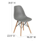Moss Gray |#| Moss Gray Plastic Chair with Wooden Legs - Hospitality Seating - Side Chair