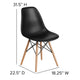 Black |#| Black Plastic Chair with Wooden Legs - Hospitality Seating - Side Chair