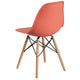 Peach |#| Peach Plastic Chair with Wooden Legs - Hospitality Seating - Side Chair
