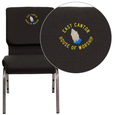 Embroidered HERCULES Series 18.5''W Stackable Church Chair - View 1