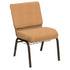 Embroidered HERCULES Series 21''W Church Chair in Sherpa Fabric with Book Rack - Gold Vein Frame