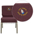 Embroidered HERCULES Series 21''W Church Chair with Cup Book Rack