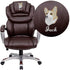 Embroidered High Back Executive Swivel Ergonomic Office Chair with Accent Layered Seat and Back and Padded Arms