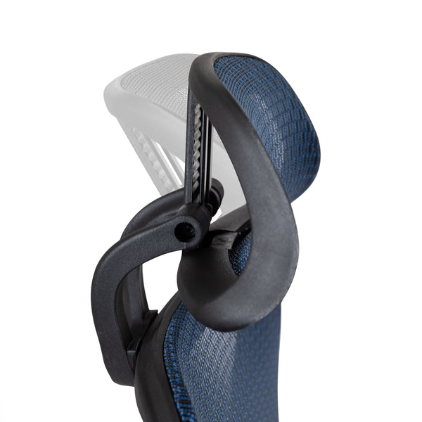 Blue |#| Ergonomic Blue Mesh Office Chair-Synchro-Tilt, Headrest, Adjustable Pivot Arms