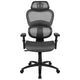 Gray |#| Ergonomic Gray Mesh Office Chair-Synchro-Tilt, Headrest, Adjustable Pivot Arms