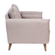 Taupe |#| Compact Taupe Faux Linen Upholstered Loveseat with Wooden Legs