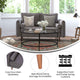 Stone Gray |#| Compact Stone Gray Faux Linen Upholstered Loveseat with Wooden Legs
