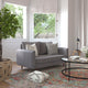 Stone Gray |#| Compact Stone Gray Faux Linen Upholstered Loveseat with Wooden Legs