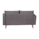 Stone Gray |#| Compact Stone Gray Faux Linen Upholstered Loveseat with Wooden Legs