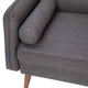 Stone Gray |#| Compact Stone Gray Faux Linen Upholstered Loveseat with Wooden Legs