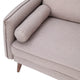Taupe |#| Compact Taupe Faux Linen Upholstered Loveseat with Wooden Legs
