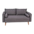 Evie Mid-Century Modern Loveseat Sofa with Fabric Upholstery & Solid Wood Legs