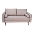 Evie Mid-Century Modern Loveseat Sofa with Fabric Upholstery & Solid Wood Legs