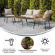 Gray Cushions/Natural Frame |#| All-Weather 4 Piece Rope Rattan Patio Seating Set with Cushions - Natural/Gray