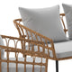 Gray Cushions/Natural Frame |#| All-Weather 4 Piece Rope Rattan Patio Seating Set with Cushions - Natural/Gray