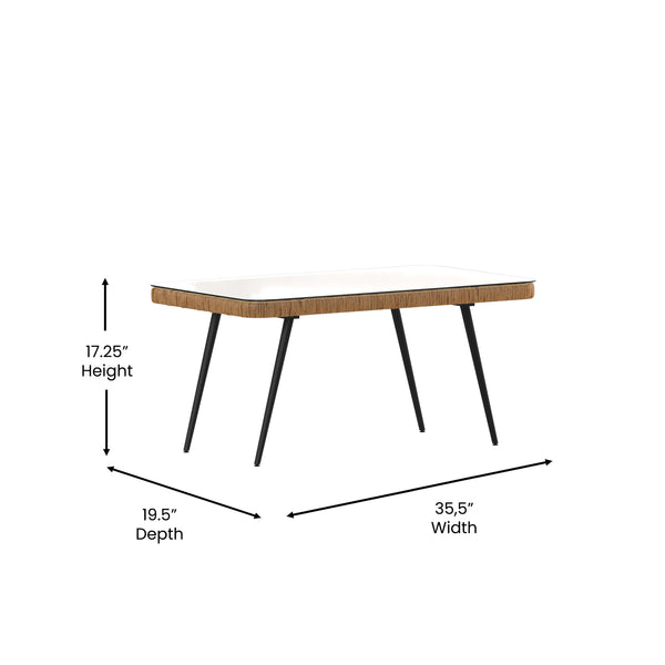 Cream Cushions/Natural Frame |#| All-Weather 4 Piece Rope Rattan Patio Seating Set with Cushions - Natural/Cream