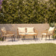 Cream Cushions/Natural Frame |#| All-Weather 4 Piece Rope Rattan Patio Seating Set with Cushions - Natural/Cream