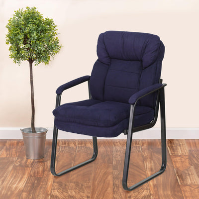 Executive Side Reception Chair with Lumbar Support and Sled Base