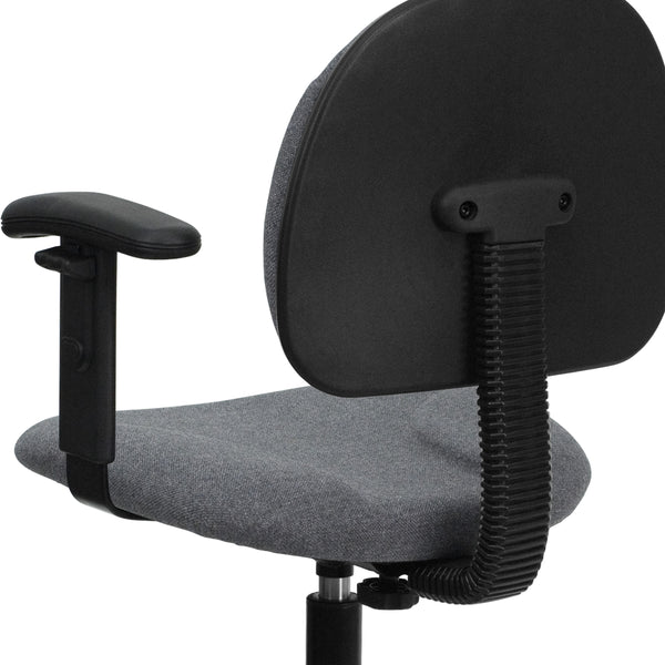 Gray |#| Gray Fabric Swivel Drafting Chair with Adjustable Height and Arms - Home Office