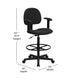 Black Patterned |#| Black Patterned Fabric Swivel Drafting Chair with Adjustable Height and Arms