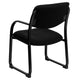 Black |#| Black Fabric Executive Side Reception Chair with Sled Base and Padded Foam Seat