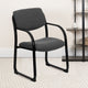 Gray |#| Gray Fabric Executive Side Reception Chair with Sled Base and Foam Padded Seat