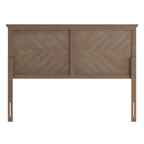 Light Brown,Queen |#| Contemporary Queen Size Herring Bone Wooden Headboard Only in Light Brown