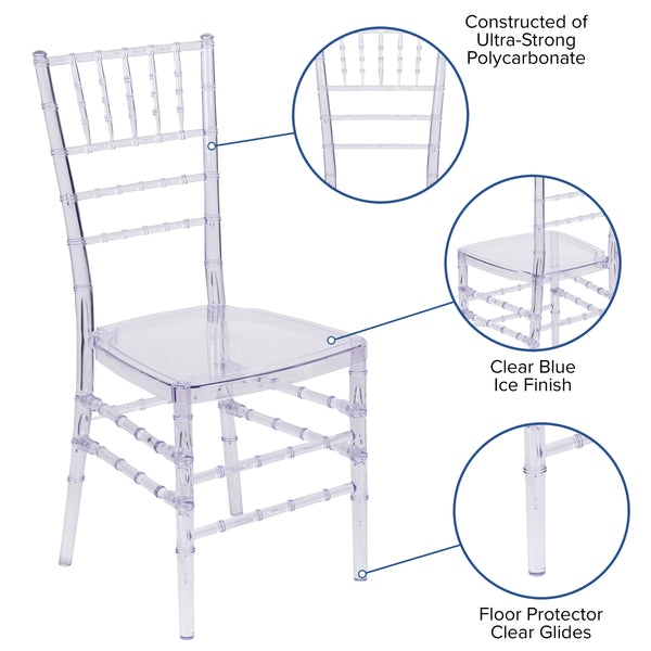 Crystal Ice Blue |#| Crystal Ice Blue Stacking Chiavari Chair - Event Seating - Stack Chairs