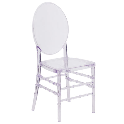 Flash Elegance Stacking Florence Chair with Elongated Oval Back - View 1