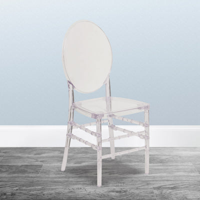 Flash Elegance Stacking Florence Chair with Elongated Oval Back - View 2