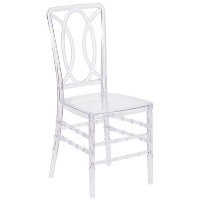 Flash Elegance Transparent Stacking Chair with Designer Back - Event Chair - UV Resistant