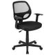 Black |#| Flash Fundamentals Mid-Back Black Mesh Swivel Ergonomic Task Office Chair - Arms