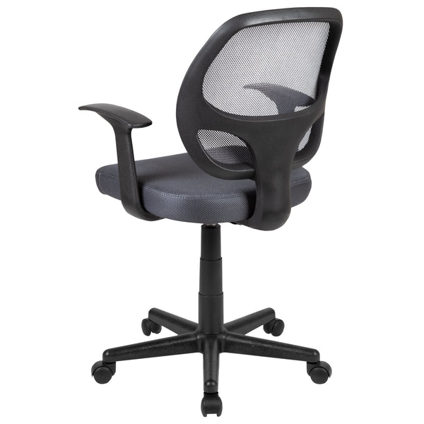 Gray |#| Flash Fundamentals Mid-Back Gray Mesh Swivel Ergonomic Task Office Chair - Arms