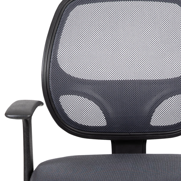 Gray |#| Flash Fundamentals Mid-Back Gray Mesh Swivel Ergonomic Task Office Chair - Arms