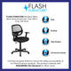 Black |#| Flash Fundamentals Mid-Back Black Mesh Swivel Ergonomic Task Office Chair - Arms