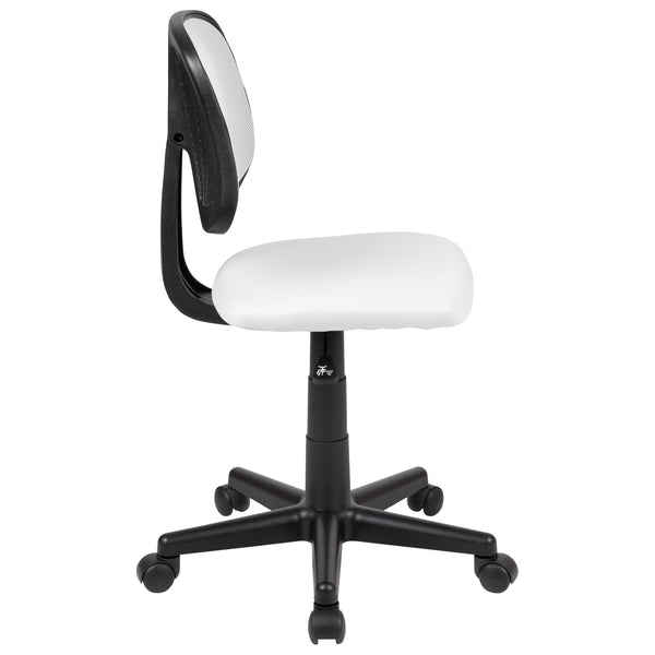 White |#| Flash Fundamentals Mid-Back White Mesh Swivel Task Office Chair with Pivot Back