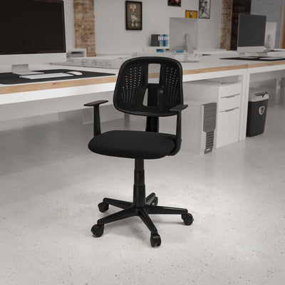Flash Fundamentals Mid-Back Mesh Swivel Task Office Chair with Pivot Back and Arms