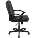 Flash Fundamentals Mid-Back Black LeatherSoft-Padded Task Office Chair with Arms