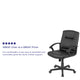 Flash Fundamentals Mid-Back Black LeatherSoft-Padded Task Office Chair with Arms