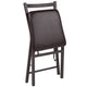 Brown Folding Ladder Back Metal Chair with Brown Vinyl Seat - Dining Furniture