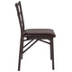 Brown Folding Ladder Back Metal Chair with Brown Vinyl Seat - Dining Furniture