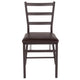 Brown Folding Ladder Back Metal Chair with Brown Vinyl Seat - Dining Furniture