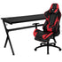 Gaming Desk and Footrest Reclining Gaming Chair Set - Cup Holder/Headphone Hook/Removable Mouse Pad Top/Wire Management